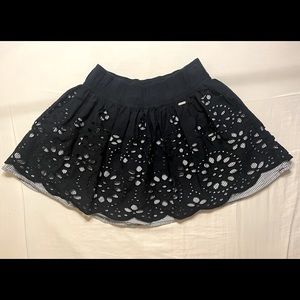 Gilly Hicks Navy White Eyelet Stripes Skirt